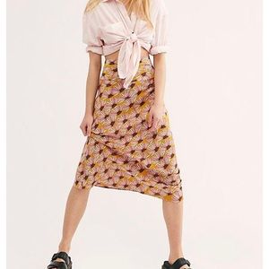 FREE PEOPLE Normani Bias Printed Boho Skirt size 2
